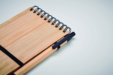 Logotrade promotional gift image of: A6 bamboo notepad with pen SONORABAM