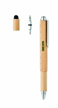 Logo trade promotional products image of: Spirit level pen in bamboo