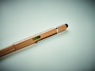 Logo trade promotional products image of: Spirit level pen in bamboo