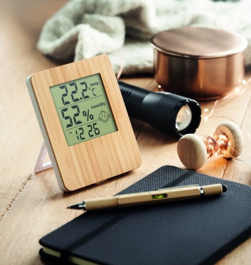 Logo trade promotional items image of: Bamboo weather station
