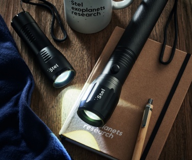 Logo trade corporate gifts image of: Large aluminium LED flashlight