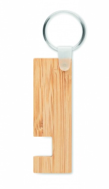 Logo trade promotional products image of: Bamboo stand and key ring Savonlinna