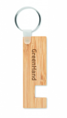 Logo trade promotional products picture of: Bamboo stand and key ring Savonlinna
