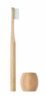 Logo trade promotional products picture of: Bamboo tooth brush with stand