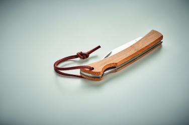 Logo trade promotional item photo of: Foldable knife in bamboo
