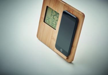 Logotrade promotional gift image of: Bamboo weather station 10W