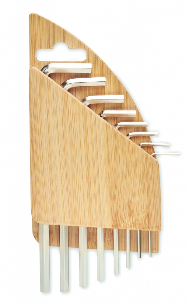 Logo trade promotional items picture of: Hex key set in bamboo