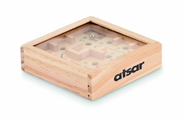 Logo trade promotional items image of: Pine wooden labyrinth game