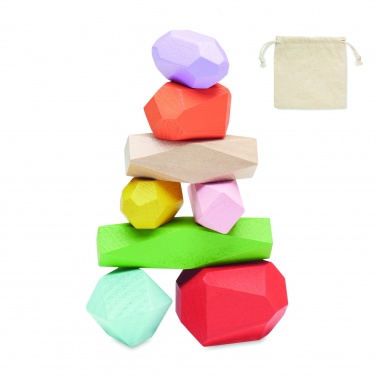 Logotrade promotional giveaways photo of: 8 stacking wood rocks in pouch