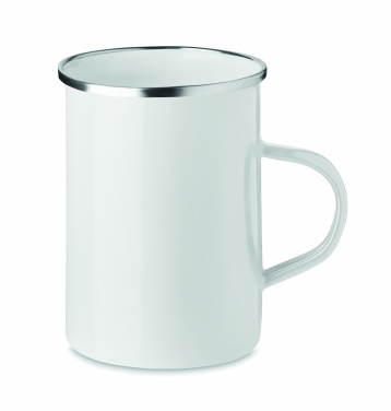 Logo trade promotional giveaways image of: Metal mug with enamel layer