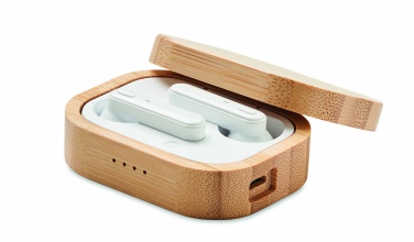 Logo trade promotional products picture of: TWS earbuds in bamboo case
