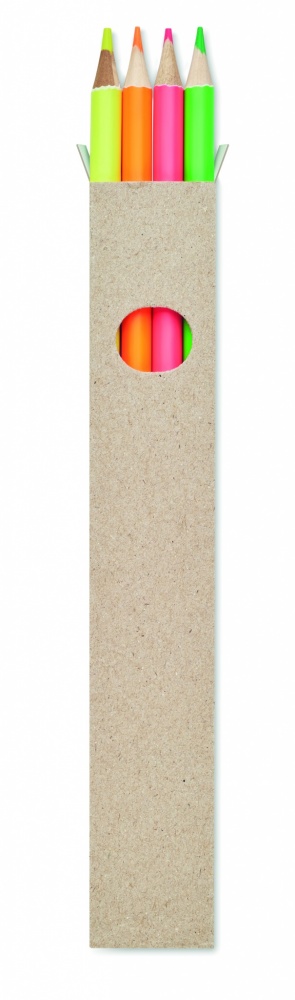 Logo trade promotional merchandise picture of: 4 highlighter pencils in box