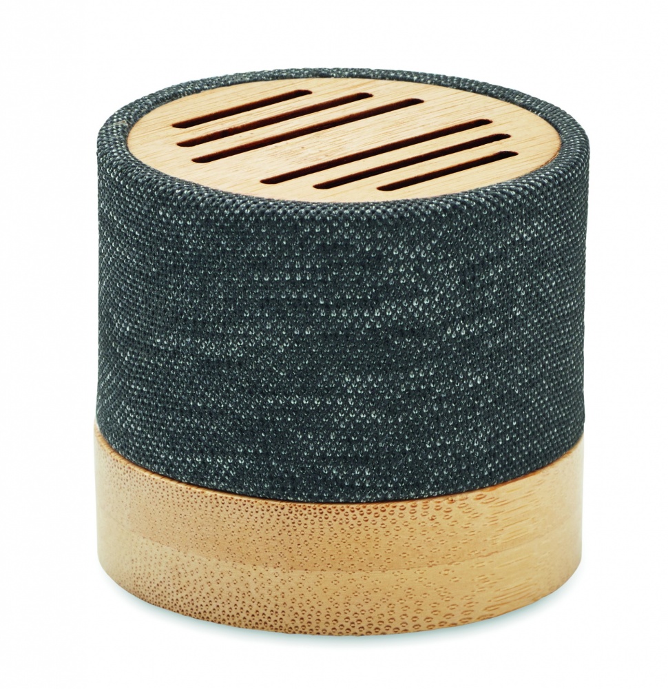 Logo trade promotional products image of: Bamboo RPET wireless speaker