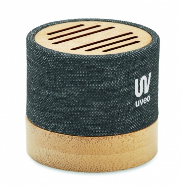 Logo trade business gifts image of: Bamboo RPET wireless speaker