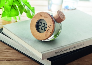Logotrade promotional giveaway image of: Water powered bamboo LCD clock