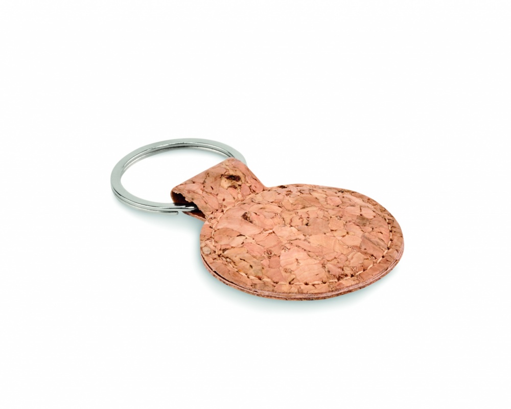 Logo trade promotional merchandise image of: Round cork key ring Mikkeli