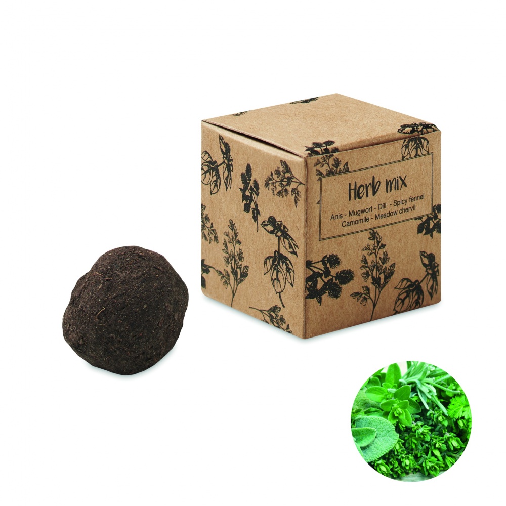 Logotrade promotional product picture of: Herb seed bomb in carton box