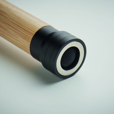 Logo trade promotional gift photo of: 3-in-1 bamboo flashlight with an emergency hammer and seatbelt cutter