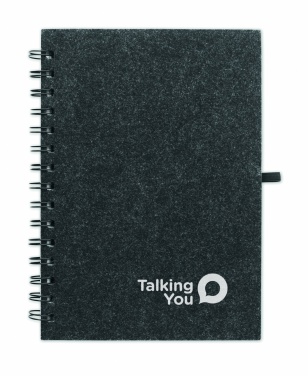 Logo trade promotional giveaway photo of: A5 RPET felt cover notebook
