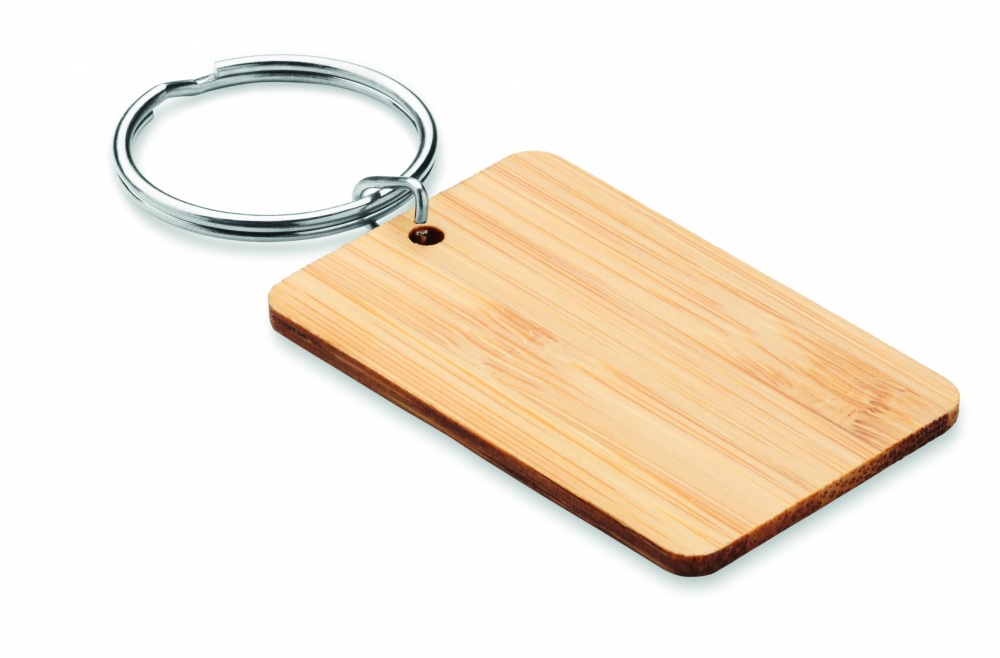 Logotrade promotional gift image of: Rectangular bamboo key ring Riihimäki