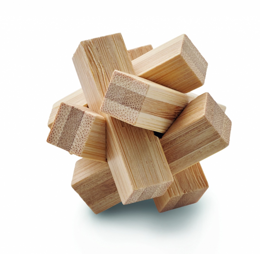 Logo trade advertising products picture of: Bamboo brain teaser star shape