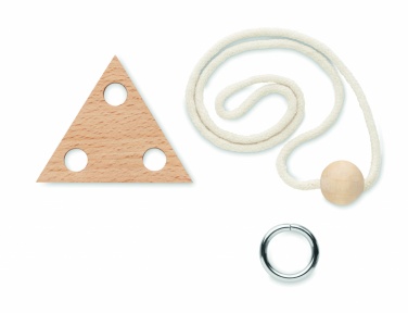 Logo trade corporate gifts picture of: Wooden brain teaser triangle