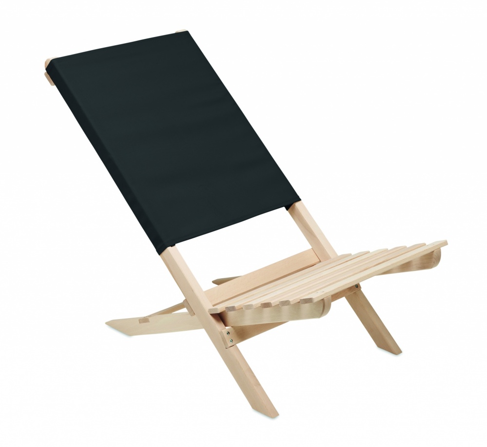 Logo trade promotional products image of: Foldable wooden beach chair
