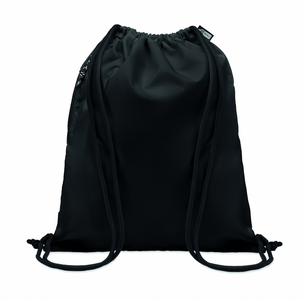 Logo trade promotional giveaways picture of: Large drawstring bag 300D RPET