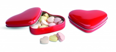 Logo trade promotional gift photo of: Heart tin box with candies