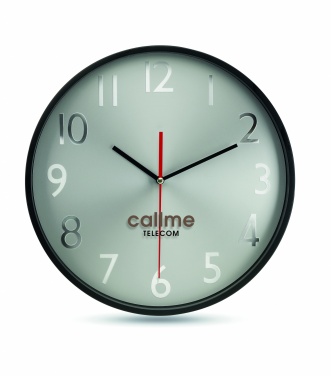 Logo trade promotional gifts picture of: Wall clock w silver background