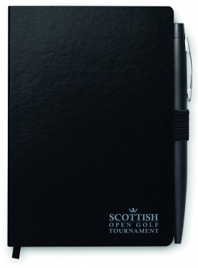Logo trade promotional merchandise image of: A5 notebook with pen 72 lined