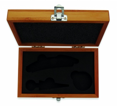 Logo trade promotional giveaways image of: Wine set in bamboo box