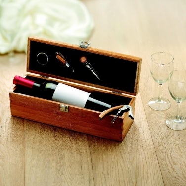 Logotrade advertising product image of: Wine set in bamboo box