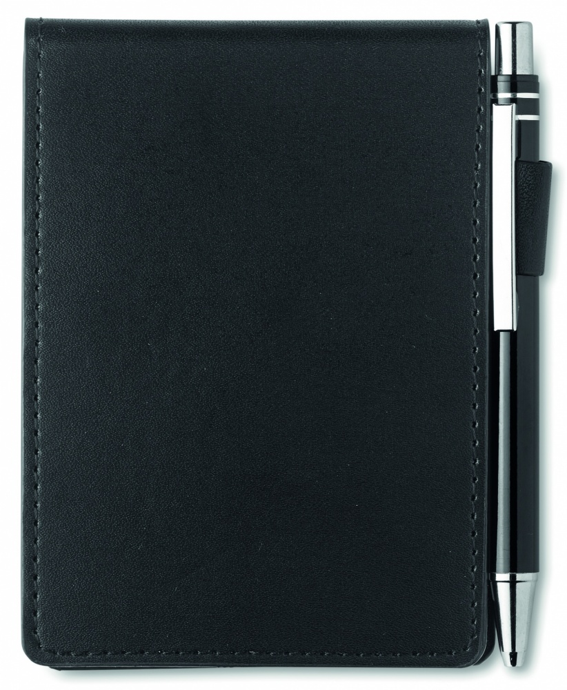 Logo trade promotional products image of: A7 notepad in PU pouch w/pen