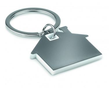 Logo trade promotional merchandise photo of: House shape plastic key ring Rezekne