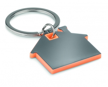Logo trade promotional merchandise picture of: House shape plastic key ring Rezekne