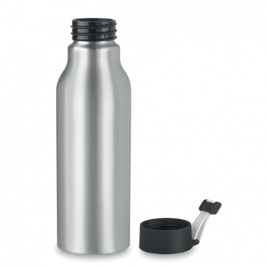 Logo trade corporate gift photo of: Single-walled 500 ml aluminum bottle with a PP cap and a silicone strap