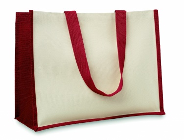 Logo trade promotional gift photo of: Jute and canvas shopping bag