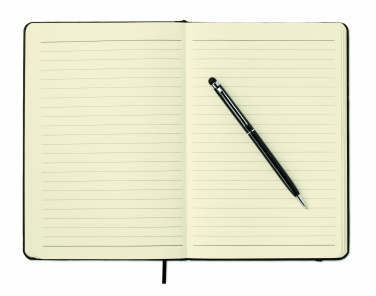 Logo trade promotional merchandise image of: A5 notebook w/stylus 72 lined
