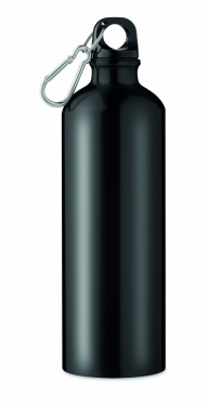 Logo trade promotional gifts image of: Single-walled 750 ml aluminum bottle with a carabiner and customizable printing