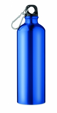 Logo trade business gifts image of: Single-walled 750 ml aluminum bottle with a carabiner and customizable printing
