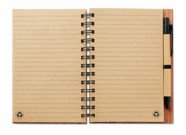 Logotrade promotional merchandise photo of: Bamboo notebook with pen lined BAMBLOC