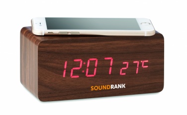 Logotrade promotional merchandise picture of: LED clock/5W wireless charger