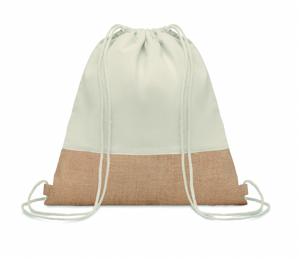 Logo trade advertising product photo of: Drawstring bag w/ jute details