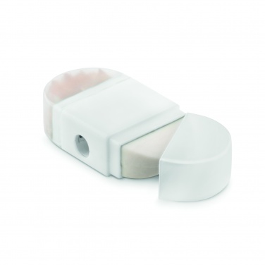 Logo trade promotional giveaways image of: Sharpener and eraser
