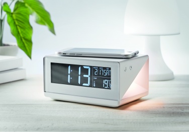 Logotrade promotional gift picture of: LED clock & wireless charger5W