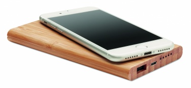 Logo trade promotional items picture of: Wireless power bank in bamboo 6000mAh ARENA
