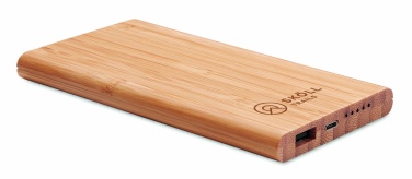Logo trade promotional item photo of: Wireless power bank in bamboo 6000mAh ARENA