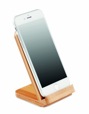 Logotrade promotional items photo of: Bamboo wireless charge stand 5W WIRESTAND
