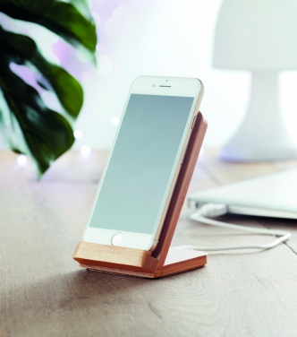 Logotrade promotional giveaway image of: Bamboo wireless charge stand 5W WIRESTAND